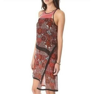 Helmut Lang Red Mandala Shift Racerback Dress